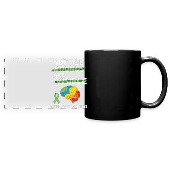 Toutes les blessures ne sont pas visibles – santé mentale - Mug panoramique uni - noir - Devant