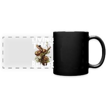 Königspython Schlangen Liebhaber Terrarium Python - Panorama-Tasse farbig - Schwarz - Vorne