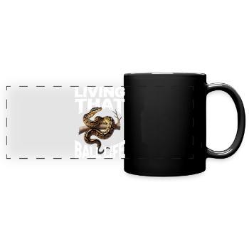 Königspython Schlangen Liebhaber Terrarium Python - Panorama-Tasse farbig - Schwarz - Vorne