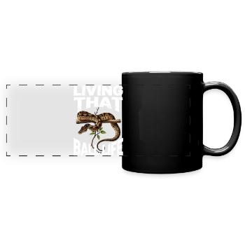 Königspython Schlangen Liebhaber Terrarium Python - Panorama-Tasse farbig - Schwarz - Vorne