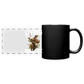Königspython Schlangen Liebhaber Terrarium Python - Panorama-Tasse farbig - Schwarz - Vorne