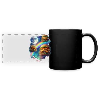 Explosion du Burger Galactique - Mug panoramique uni - noir - Devant