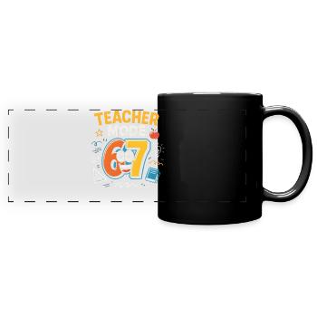 Six Seven 67 Enseignant École de mode Humour Drôle de mème - Mug panoramique uni - noir - Devant
