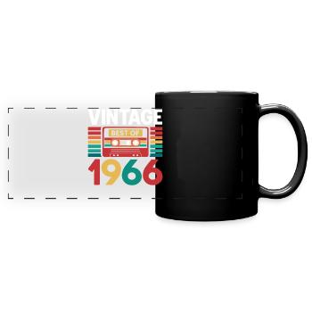 60. Geburtstag 60 Jahre 1966 Retro-Vintage-Geschenk - Panorama-Tasse farbig - Schwarz - Vorne