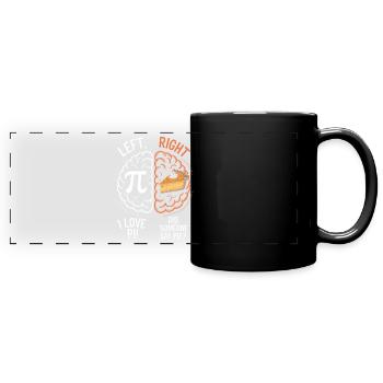 Pi vs Pie : cerveau gauche et droit - Mug panoramique uni - noir - Devant