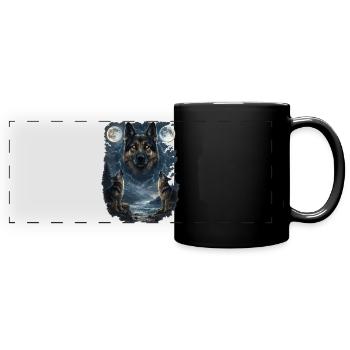Zwei Monde German Sheperd - Panorama-Tasse farbig - Schwarz - Vorne