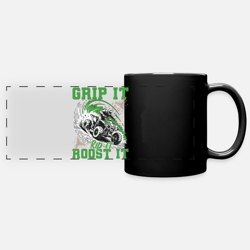 Quad ATV Boy Men Four Wheeler - Full Colour Panoramic Mug - black