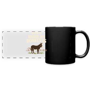 Esel-liebhaber Esel Lustiger Esel Bauernhoftier - Panorama-Tasse farbig - Schwarz - Vorne
