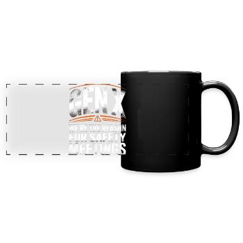 Réunions de sécurité de la génération X disant - Mug panoramique uni - noir - Devant