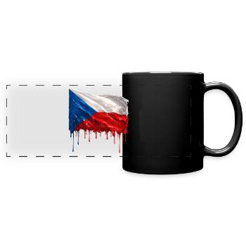Tschechische Flagge bunte Farbe - Panorama-Tasse farbig - Schwarz - Vorne