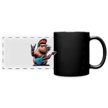 Electric Guitar Guitarist Rock N Roll - Full Colour Panoramic Mug - black - Front