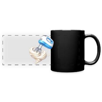 Conception de la batteuse à main à la crème fouettée - Mug panoramique uni - noir - Devant