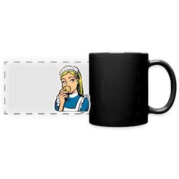 Maid and Cookie Pop Art - Panorama-Tasse farbig - Schwarz - Vorne