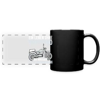 Leben Ohne Motorrad? Macht Keinen Sinn - Panorama-Tasse farbig - Schwarz - Vorne