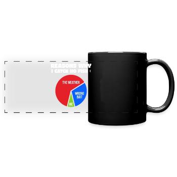 Gründe für Angelliebhaber und Fischer - Panorama-Tasse farbig - Schwarz - Vorne