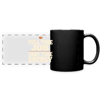 Ausgebrannter Millennial, Müder Erwachsener, - Panorama-Tasse farbig - Schwarz - Vorne