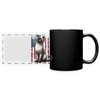 Siamese Cat US Siamkatze - Panorama-Tasse farbig - Schwarz - Vorne