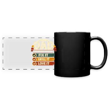 Dad Checklist Fix It Grill It Love It Humor - Full Colour Panoramic Mug - black - Front