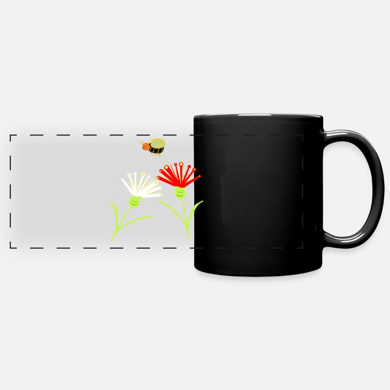 Bee Flower Flowers Children Insect - Full Colour Panoramic Mug - black