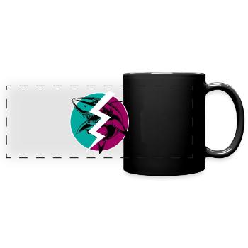 Electric Split Shark - Full Colour Panoramic Mug - black - Front