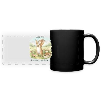 To praise the Lord Christ Rabbit - Full Colour Panoramic Mug - black - Front