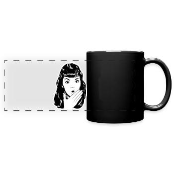 Portrait pop surpris - Mug panoramique uni - noir - Devant