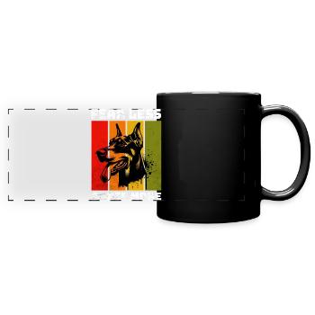 Doberman Dobermann - Mug panoramique uni - noir - Devant
