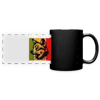 Dingo Australian Wild Dog - Full Colour Panoramic Mug - black - Front