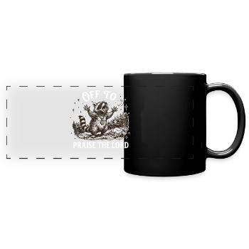 To praise the Lord Christian Waschbär - Full Colour Panoramic Mug - black - Front