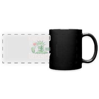 Radicalized by Decency Statue - Full Colour Panoramic Mug - black - Front