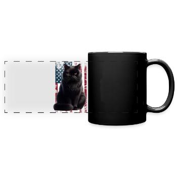 Grumpy Black Cat US Schwarze Katze - Panorama-Tasse farbig - Schwarz - Vorne