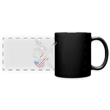 Rutherford B. Hayes Guitariste Americana Flag - Mug panoramique uni - noir - Devant