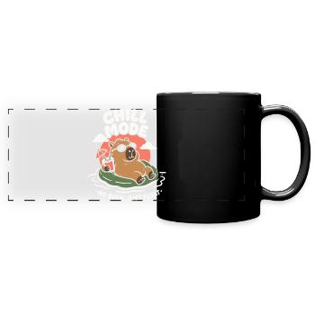 Chill Mode Summer Capybara - Full Colour Panoramic Mug - black - Front