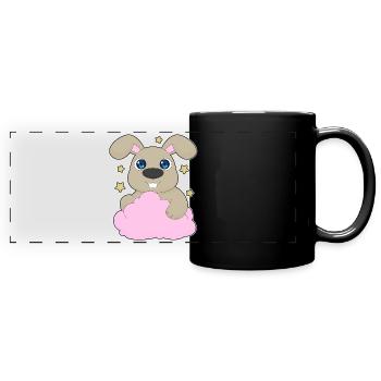 Nuages de lapin - Mug panoramique uni - noir - Devant
