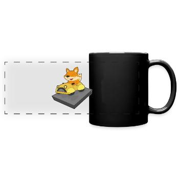Fuchs Auto - Panorama-Tasse farbig - Schwarz - Vorne