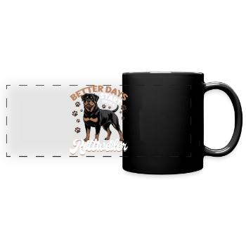 Rottweiler Rottweiler Rottie Race de chien - Mug panoramique uni - noir - Devant
