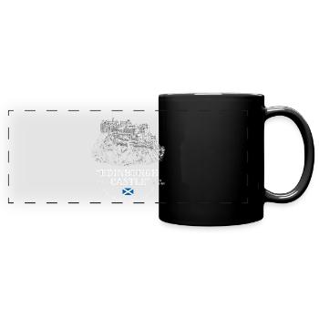 Voyage de la silhouette du château d’Édimbourg - Mug panoramique uni - noir - Devant