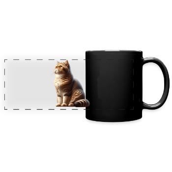 Exotische Kurzhaarkatze - Panorama-Tasse farbig - Schwarz - Vorne