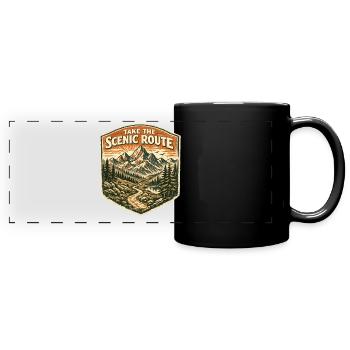 Take The Scenic Route Vintage Hiking Adventure - Panorama-Tasse farbig - Schwarz - Vorne