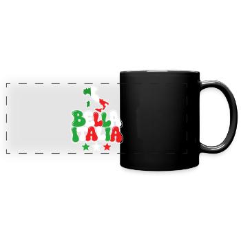 Bella Italia Pop Art – Farbenpracht - Panorama-Tasse farbig - Schwarz - Vorne