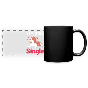 Springer Spaniel - Panorama-Tasse farbig - Schwarz - Vorne