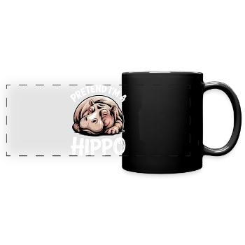 Nilpferd Sprüche Flusspferd Witz Nilpferd Geschenk - Panorama-Tasse farbig - Schwarz - Vorne