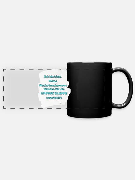 Kleines Ich Große Klappe - Panorama-Tasse farbig - Schwarz