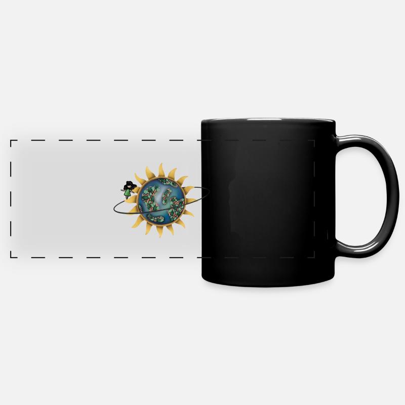 Earth Hour 2021: Climate Change Climate Change World - Full Colour Panoramic Mug - black