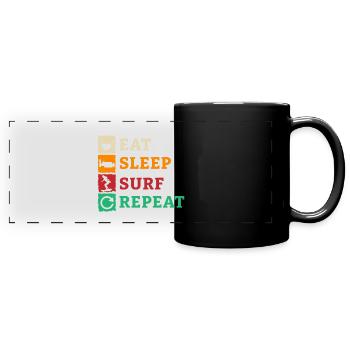 Surf Surf Planche de surf Surf Surf Surf - Mug panoramique uni - noir - Devant