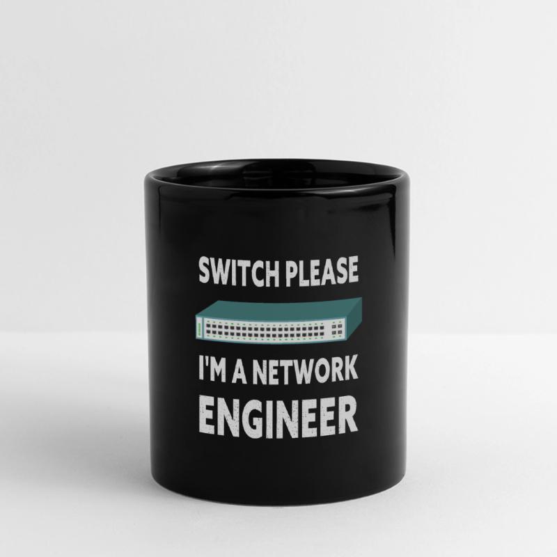 Switch Please I'm A Network Engineer IT Tech Panorama-Tasse farbig