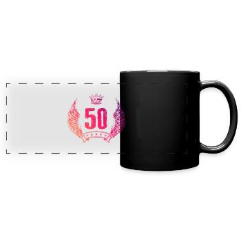 Couronne de 50 numéros - Mug panoramique uni - noir - Devant