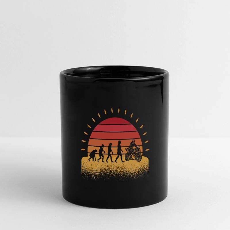 Biker Motorcyclist Evolution Motorcycle Full Colour Panoramic Mug