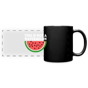THIS IS NOT A WATERMELON - Panorama-Tasse farbig - Schwarz - Vorne