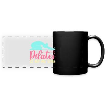 Yoga Pilates Is My Me Time Funny Yoga - Full Colour Panoramic Mug - black - Front